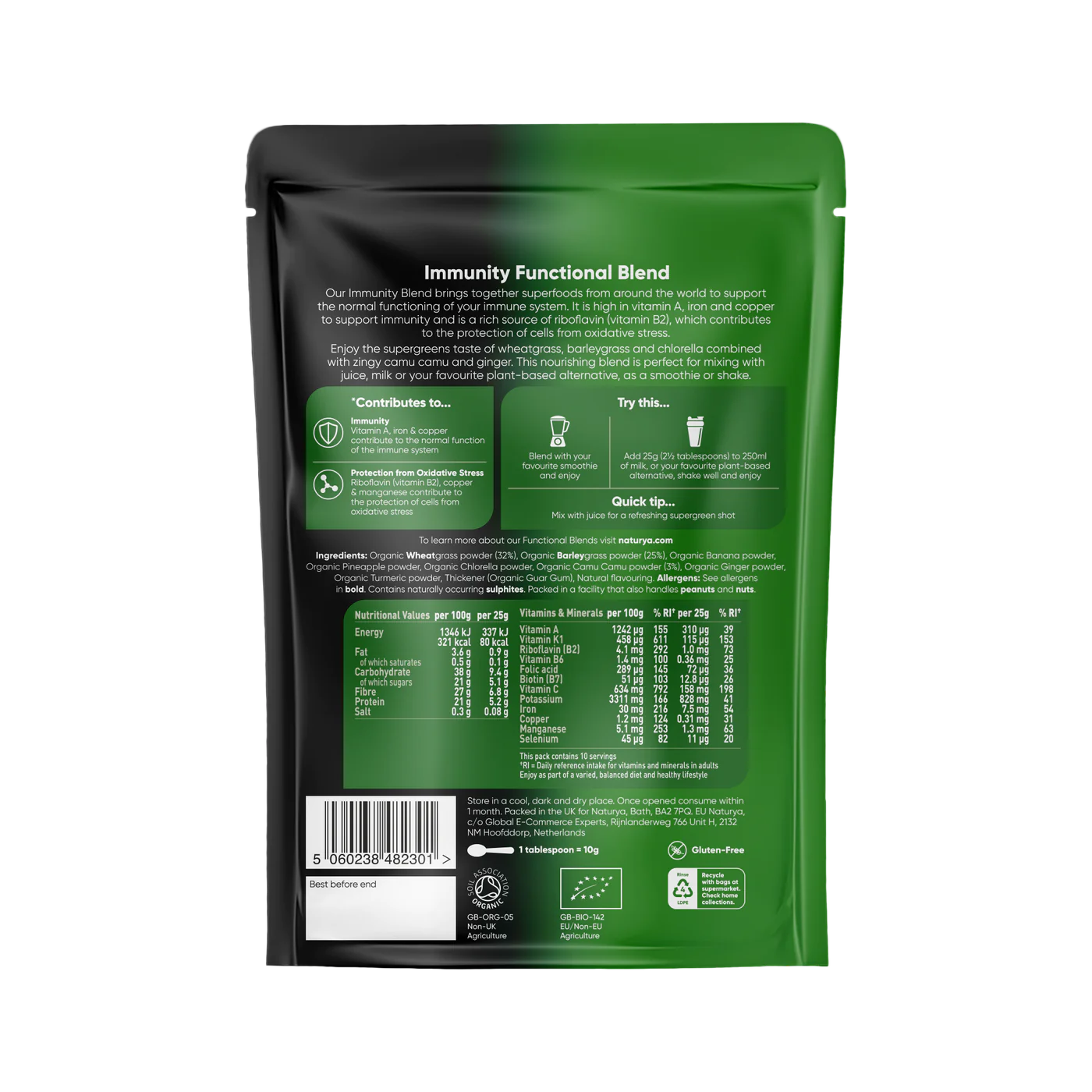 Bio Imunitní Boost Směs: Veganská, Bez Lepku s Vitamínem C - 250g