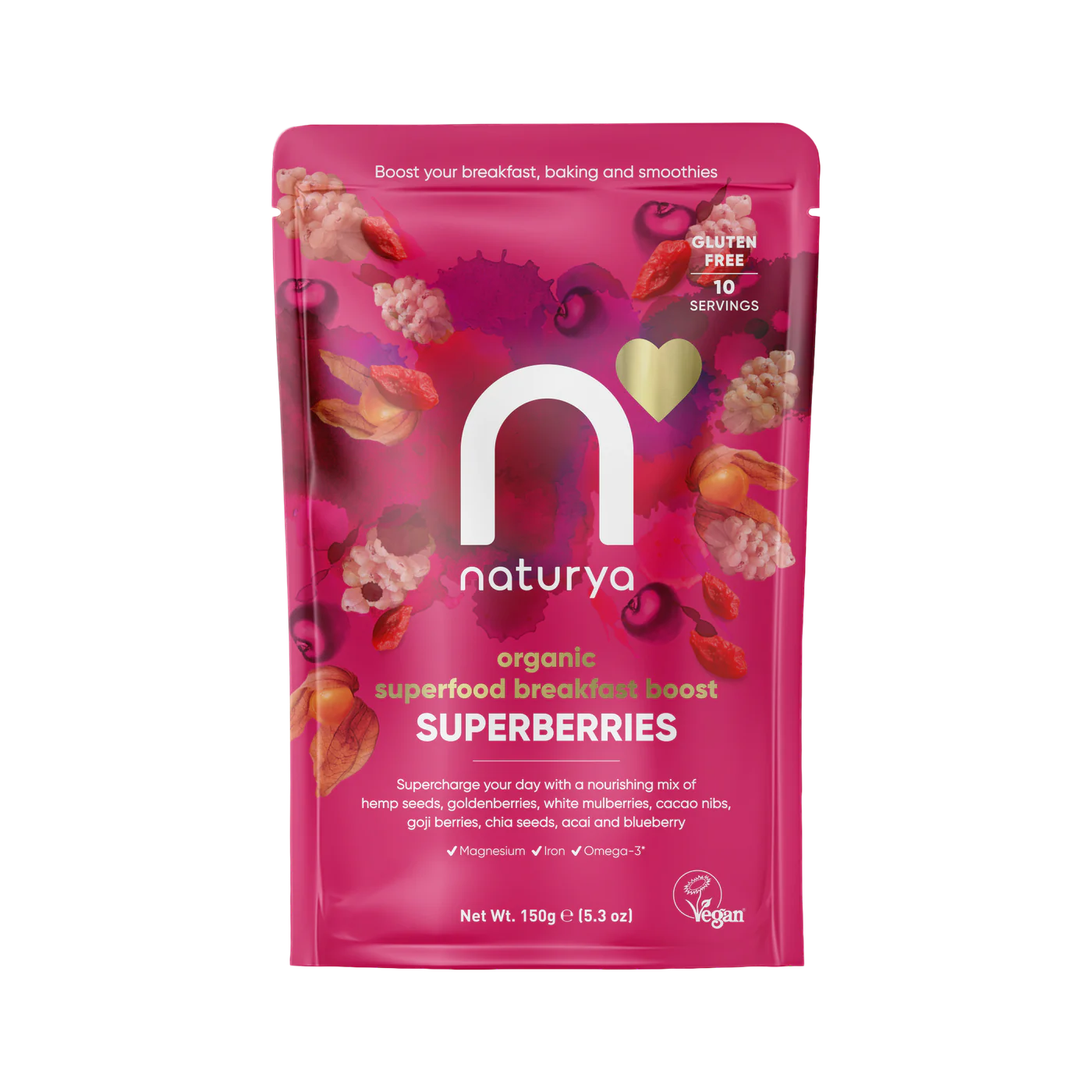Superberries Snídaňový Mix: Omega-3 & Proteiny, Bio & Vegan - 150g