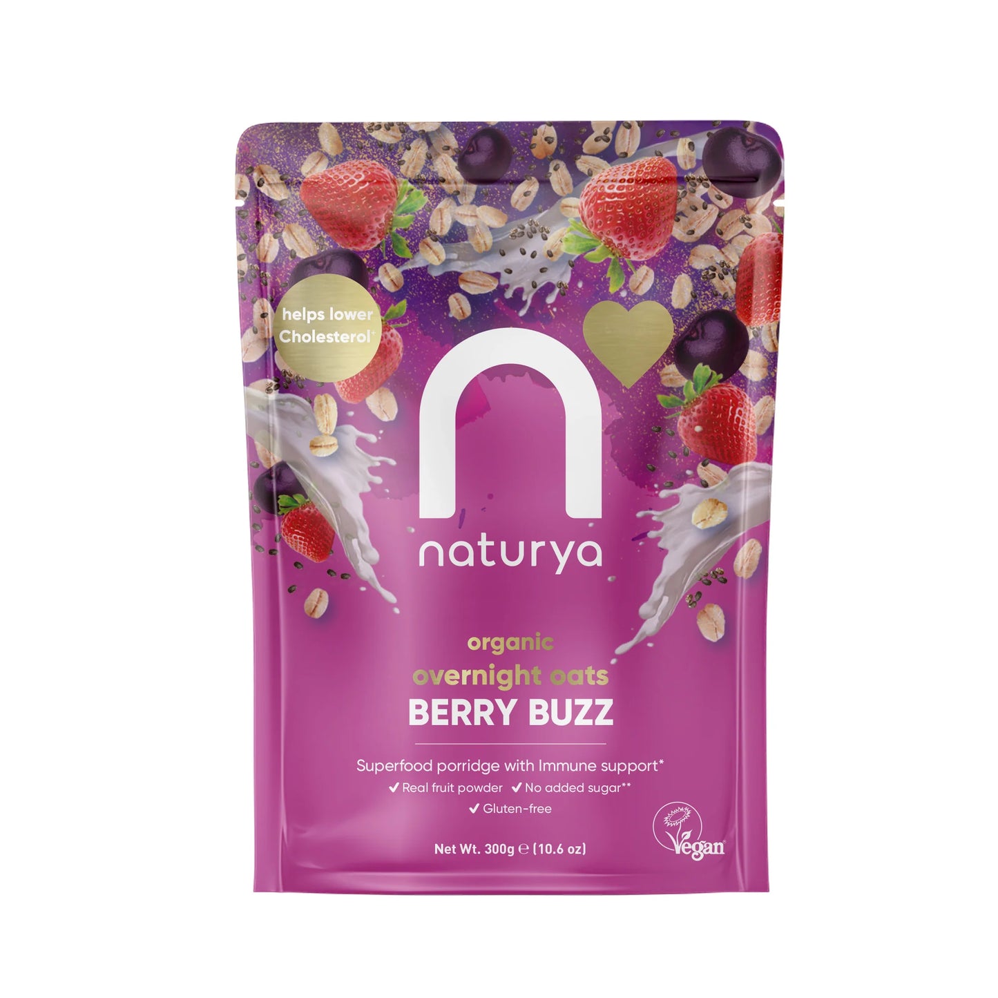 Organický Oves Přes Noc 300g - Bezlepkový s Superpotravinami, Bohatý na Mangan a Hořčík, Vegan