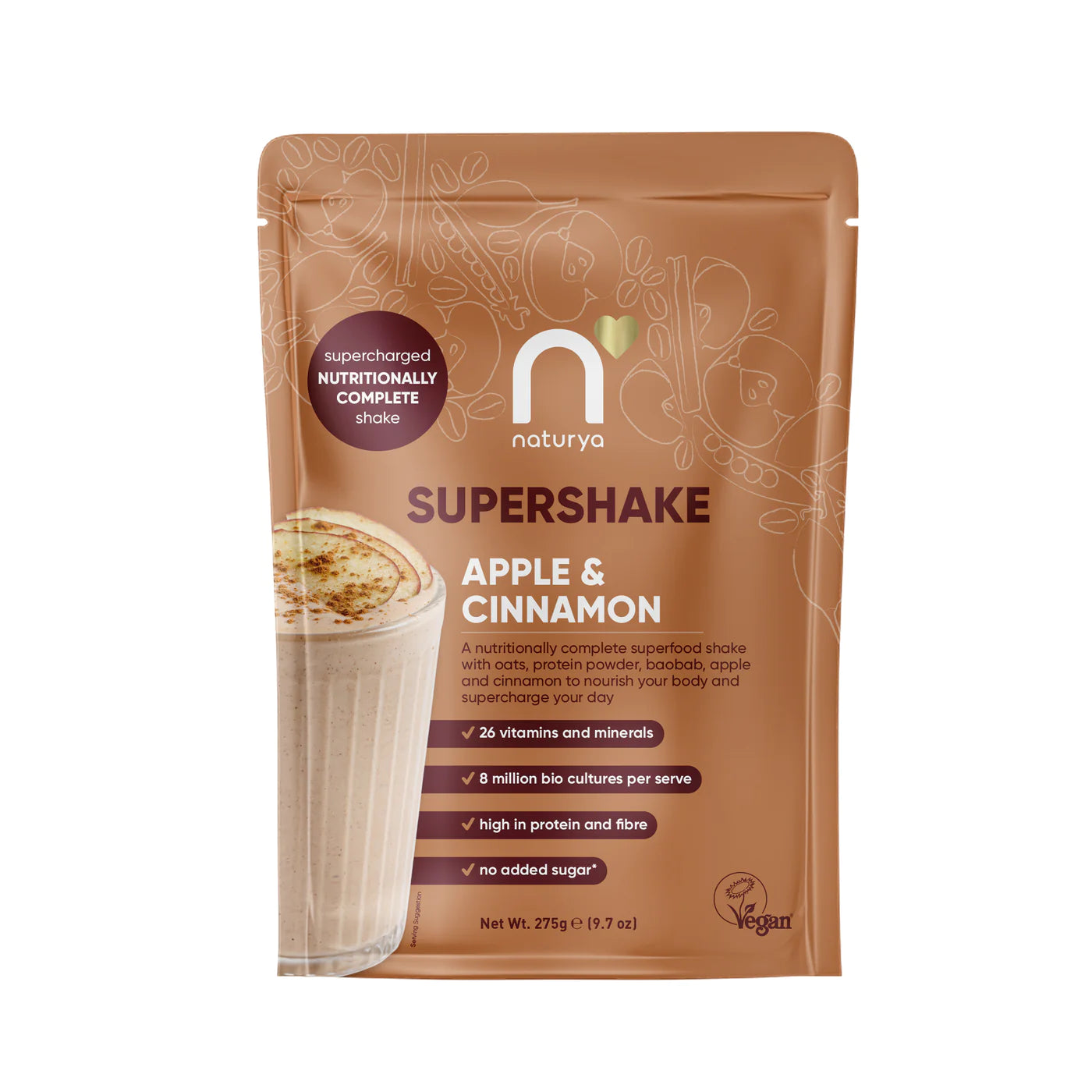 Proteinový Shake Jablko-Skořice: Bezlepkový a Nízkokalorický, 275g