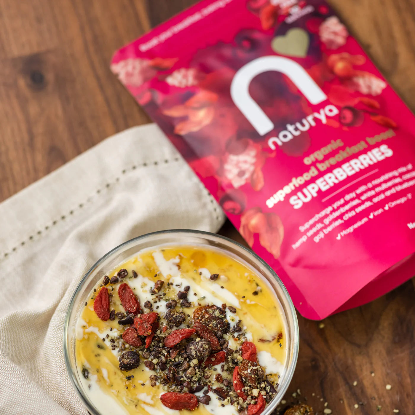 Superberries Snídaňový Mix: Omega-3 & Proteiny, Bio & Vegan - 150g