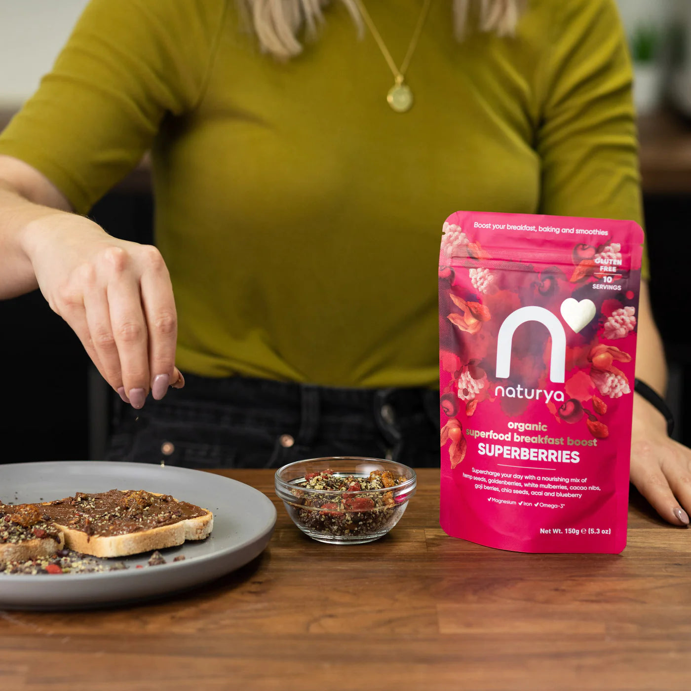 Superberries Snídaňový Mix: Omega-3 & Proteiny, Bio & Vegan - 150g