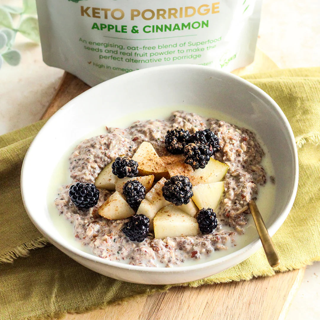 Veganská Keto Chia Kaše s Ovocným Práškem - Bohatá na Omega-3 a Bílkoviny, Bezlepková - 300g