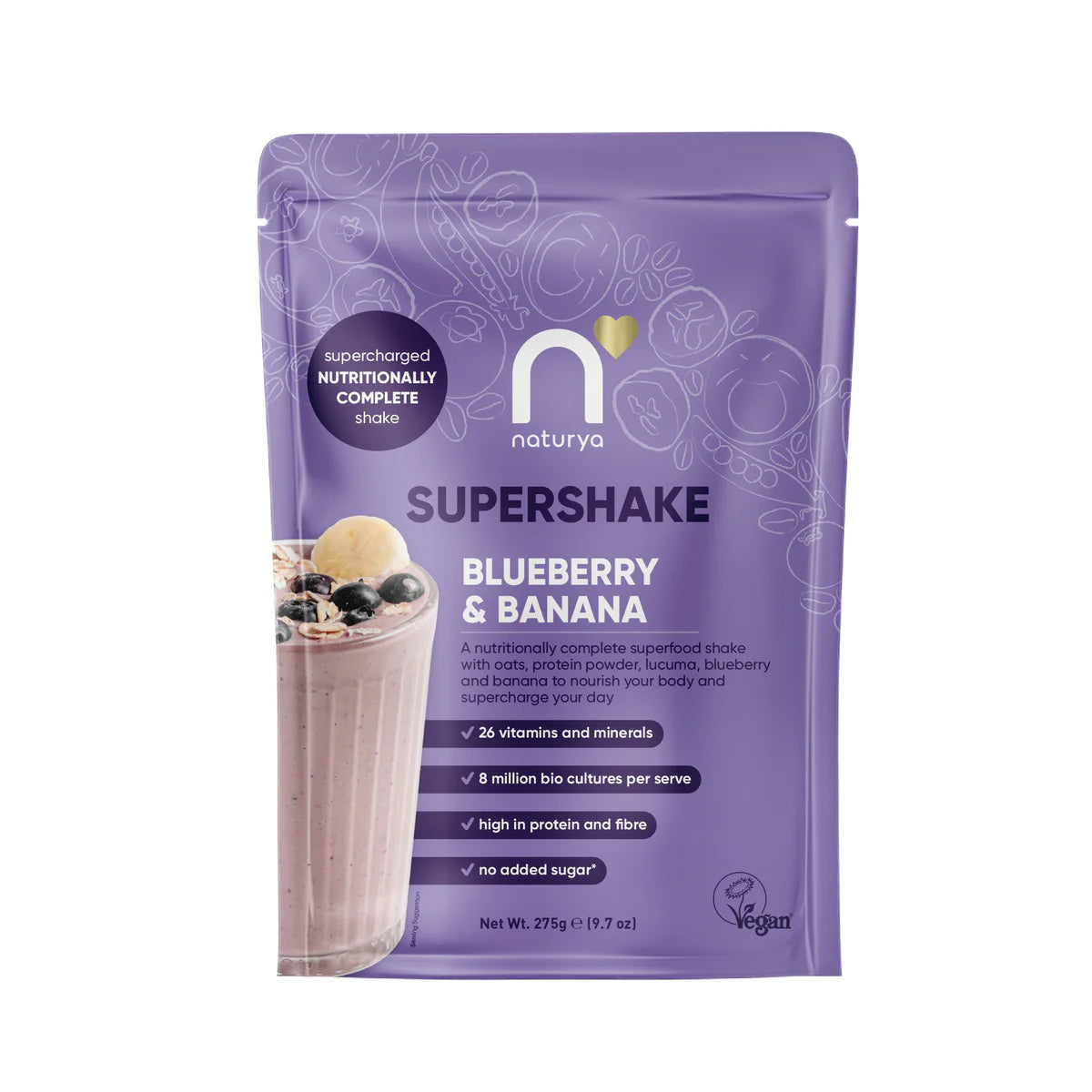 Proteinový Shake Borůvka & Banán: Energie a Fitness – 275g